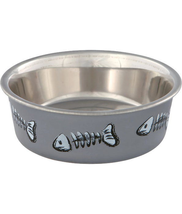 Trixie - Stainless Steel Bowl - For Cats And Mini Dogs - With Anti-Slip Rubber -  0.3L