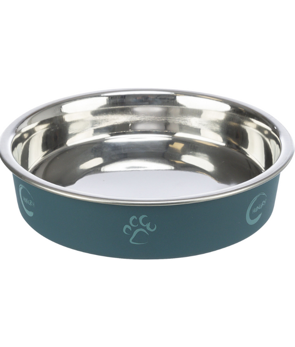 Trixie - Stainless Steel Bowl - for Short-Nosed Cats and Mini Dogs - With Anti-Slip Rubber - 0.25L