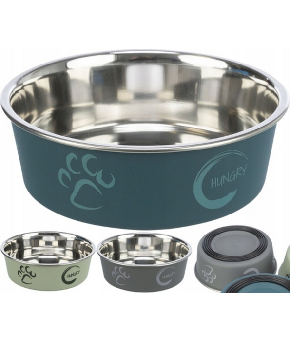 Trixie - Stainless Steel Bowl - for Short-Nosed Cats and Mini Dogs - With Anti-Slip Rubber - 0.25L