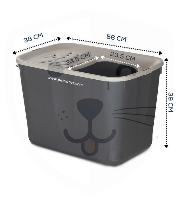 MP Bergamo - Top-Entry Litter Box Taupe L58xW38xH39cm Litter | Litter Accessories