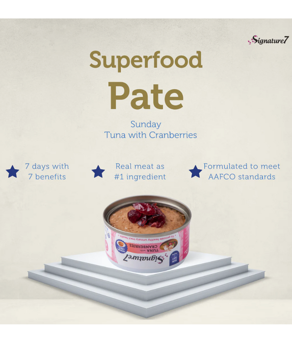 Signature7 Cat Superfoods Pate Sunday Tuna With Cranberry 80g