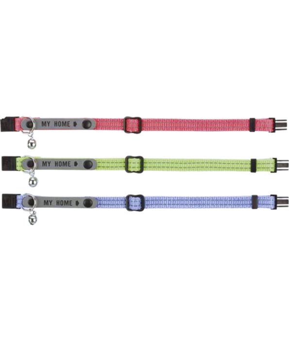 Trixie - Cat Collar My Home - Reflective Nylon Collar - Buckle Bell