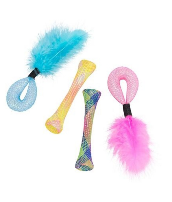 Trixie - 4 Set Of Tubes Toy With Feather