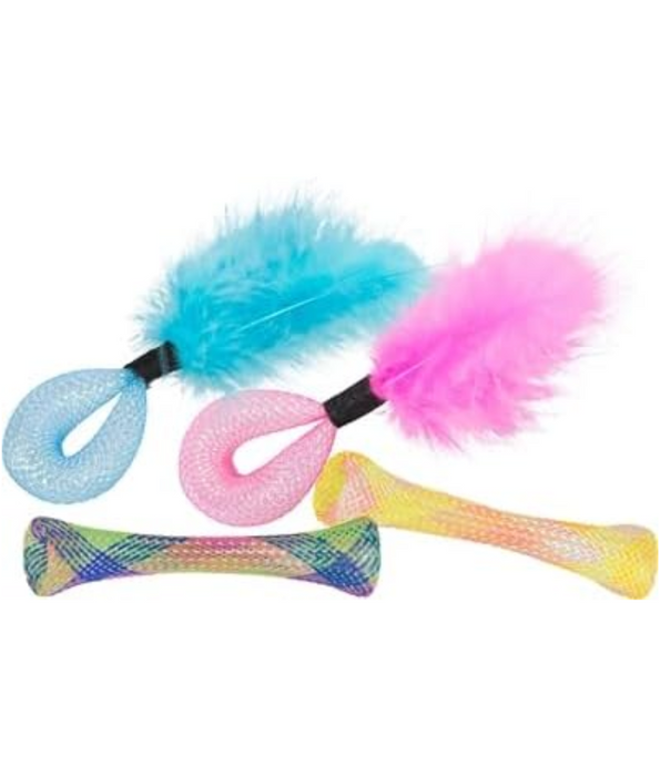 Trixie - 4 Set Of Tubes Toy With Feather