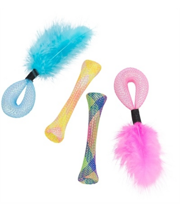 Trixie - 4 Set Of Tubes Toy With Feather