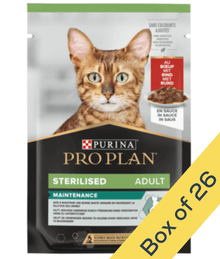 Purina Pro Plan Sterilised Wet Cat Food, Beef in Gravy, 85g Cat Food