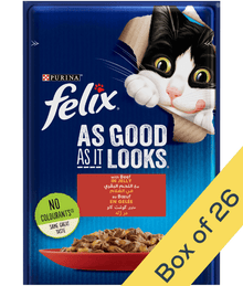 Purina - Felix As Good As It Looks With Beef In Jelly Wet Cat Food 85g Cat Food