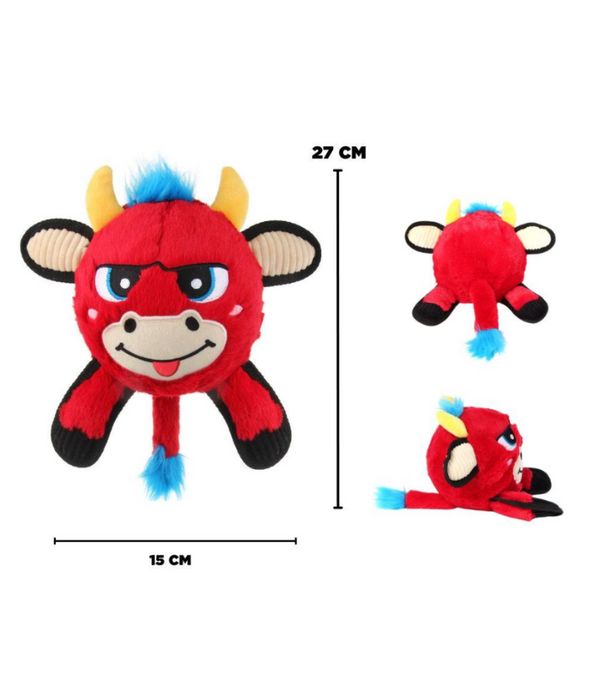 GiGwi Jumpball Plush Red Bull Plush/PVC