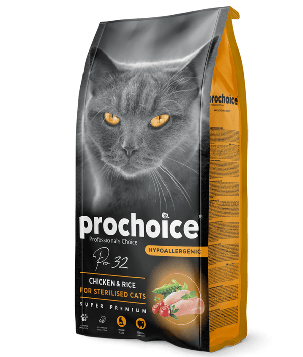 Prochoice - Pro 32 Chicken & Rice Sterilized Hypoallergenic 2kg-15kg Cat Food