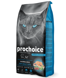 Prochoice - Pro 34 Salmon & Rice Hypoallergenic For Adult Cats 2kg-15kg Cat Food