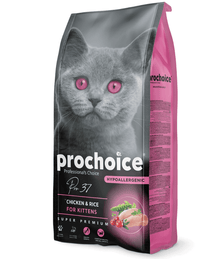 Prochoice - Pro 37 Chicken & Rice Hypoallergenic For Kittens 2kg Cat Food