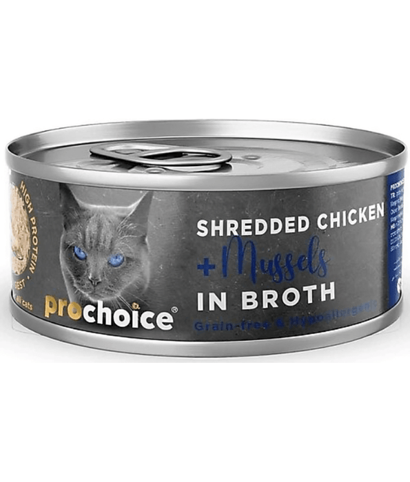 Prochoice - Shredded Fresh Chicken and Mussels In Broth 70g Cat Food