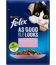 Purina - Felix As Good As It Looks with Trout and Green Bean in Jelly 85g Cat Food