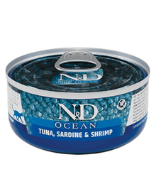 Farmina Farmina N&D Ocean With Tuna, Sardines, & Shrimps Grain Free Wet Cat Food 70g