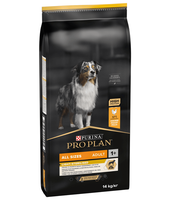 Purina Pro Plan Light Sterilized All Sizes Adult, Dry Dog food with Chicken 14kg Dog Food