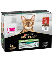 Purina Pro Plan Sterilised Wet Cat Food, Beef in Gravy, 85gx10 Cat Food