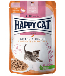 Happy Cat - Kitten & Junior Farm Duck 85g Cat Food