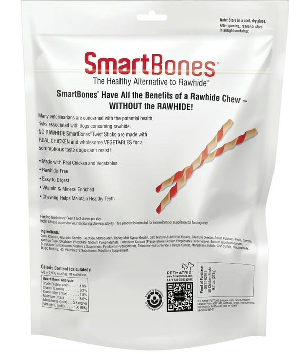 SmartBones - Chicken Smart Twist Sticks 50 Sticks