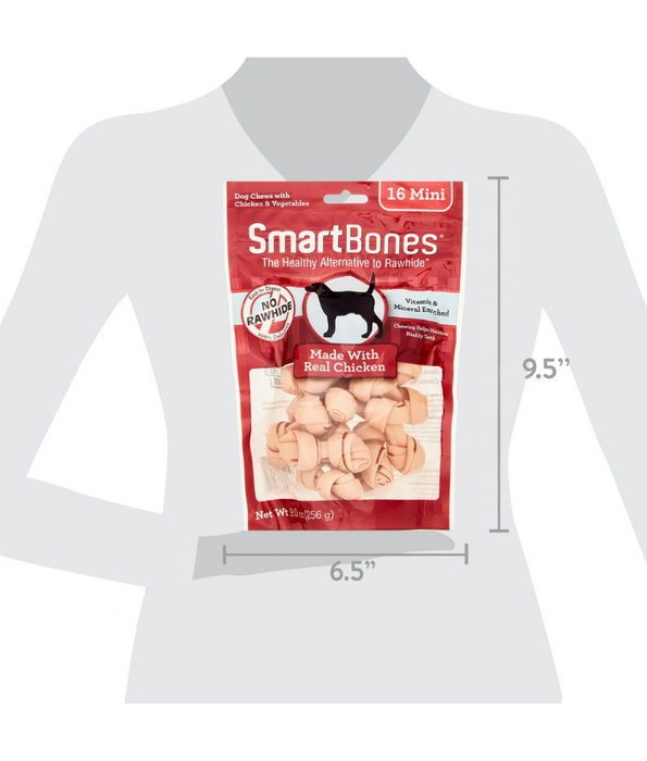 SmartBones Chicken Mini Bones for Dogs 16 Pieces Small