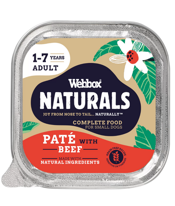 Webbox Naturals Adult Beef Pate Wet Dog Food 150g