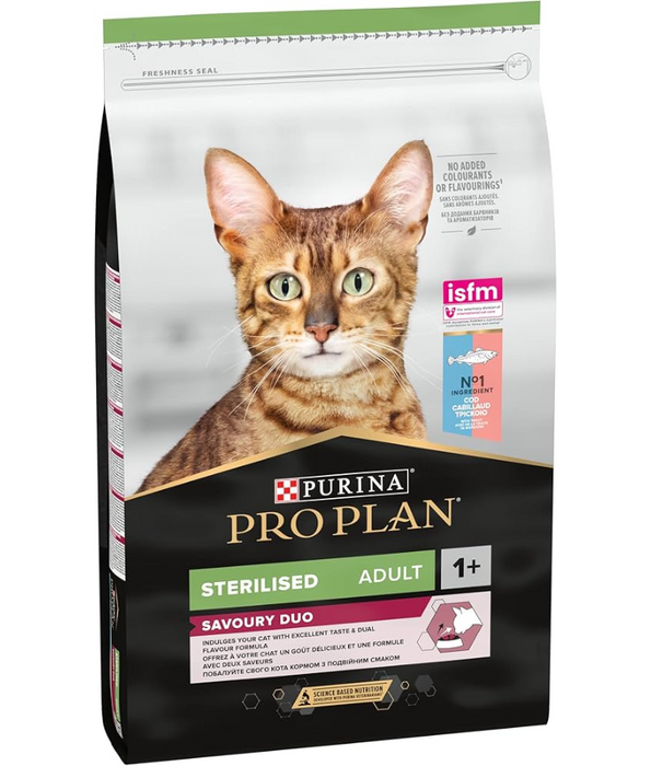 Purina Pro Plan Sterilised Adult 1+ Savoury Duo - Rich in Cod With Trout 3kg