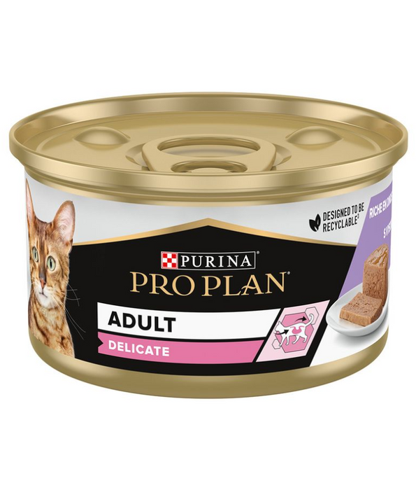 Purina Pro Plan Adult Delicate Digestion, Wet Cat Food, Mousse rich in Turkey 85g