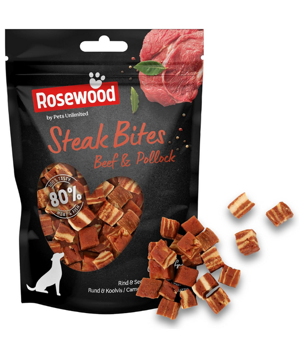 Pets Unlimited - Rosewood Steak Bites With Beef And Cod - Grain Free 100g