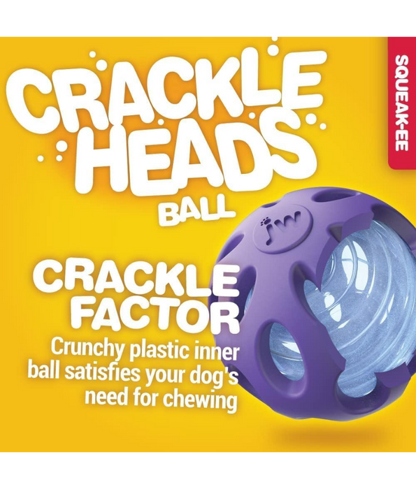 JW® Crackle Heads® Crackle Ball – Crunchy & Durable Fetch Toy - Large