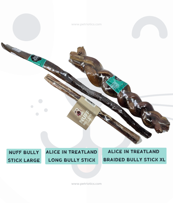 Alice In Treatland - Holistic Dog Treat Braided Bully Stick XS-S-M-L-XL-XXL