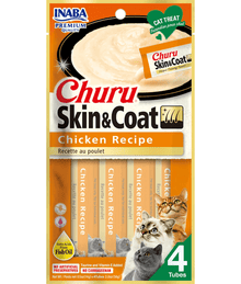 Inaba - Churu Chicken Recipe Skin & Coat 4 Tubes 56g Cat Treats