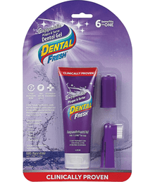 Dental Fresh Enzymatic Gel Triflex Toothbrush Kit for Dogs Grooming