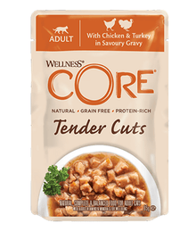 Wellness CORE Tender Cuts Chicken & Turkey in Savory Gravy 85g Cat Food