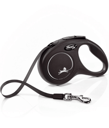 Flexi Classic Tape Dog Lead Retractable Leash 5m Black Leashes & Collars