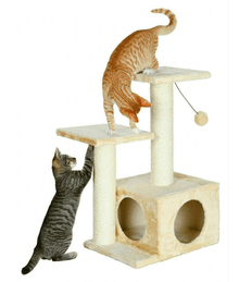 Trixie - Cat Valencia Scratching Post Tree With Cave Platforms & String Toy L44xW33xH71 cm Scratchers