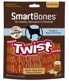 Smartbones - Peanut Butter Smart Twist Sticks 50 sticks Smart Bones