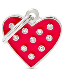 ID Tag - Red Heart Strass ID Tags