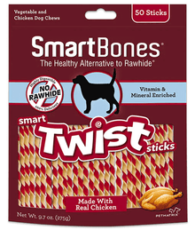 SmartBones - Chicken Smart Twist Sticks 50 Sticks Smart Bones